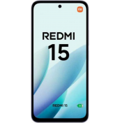 Xiaomi Redmi 15 4G отпред с 6.9-инчов дисплей и централна селфи камера.