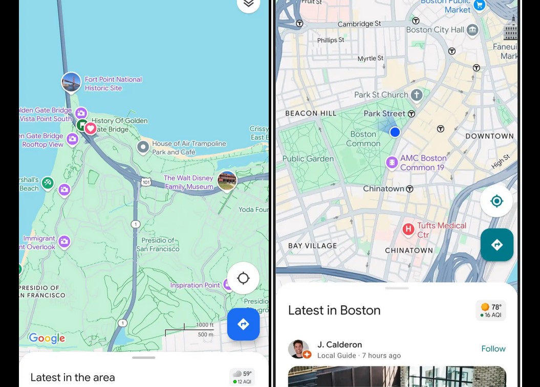 Google Maps за Android е в нова цветова премяна
