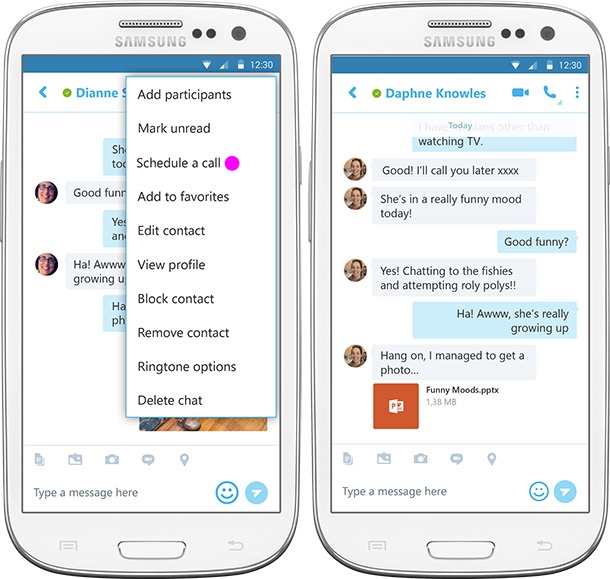 Нови функционалности за Skype за Android