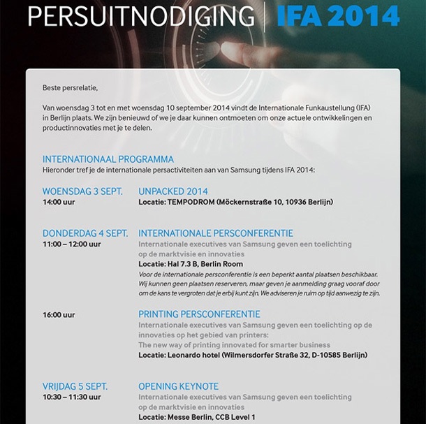 Покани на Samsung потвърждават премиерата на Galaxy Note 4 на 3 септември