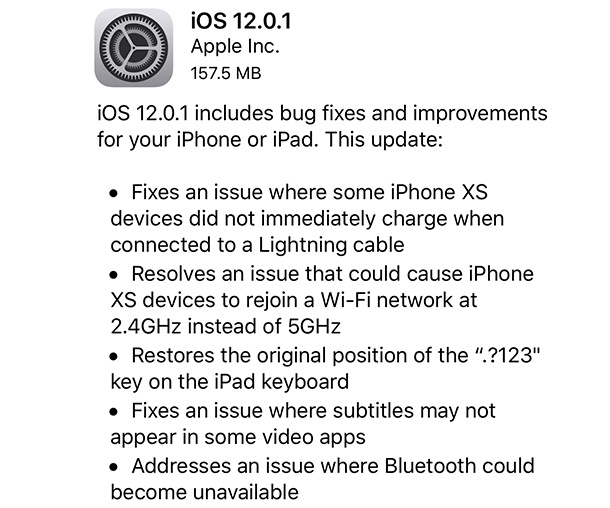 iOS 12.0.1 оправя проблемите със зареждането на iPhone Xs