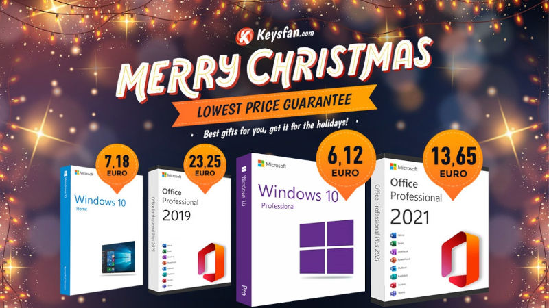 Keysfan коледна разпродажба: Windows 10 само за 6.12 евро, MS Office 2021 Pro за 13.65 евро