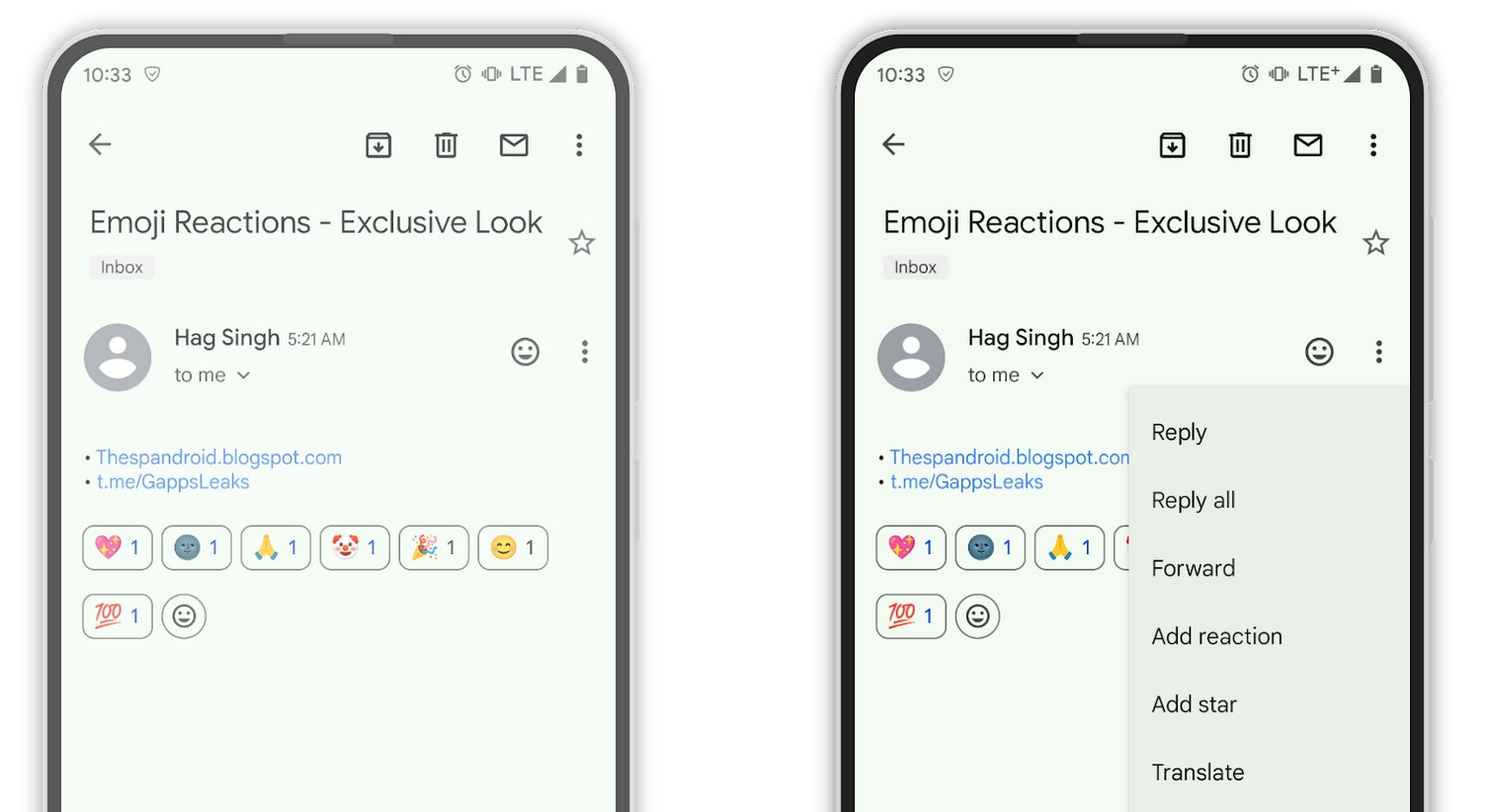 Gmail ще се сдобие с опция за реакция на мейли с емоджита