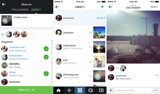 Instagram добавя функция за лични съобщения