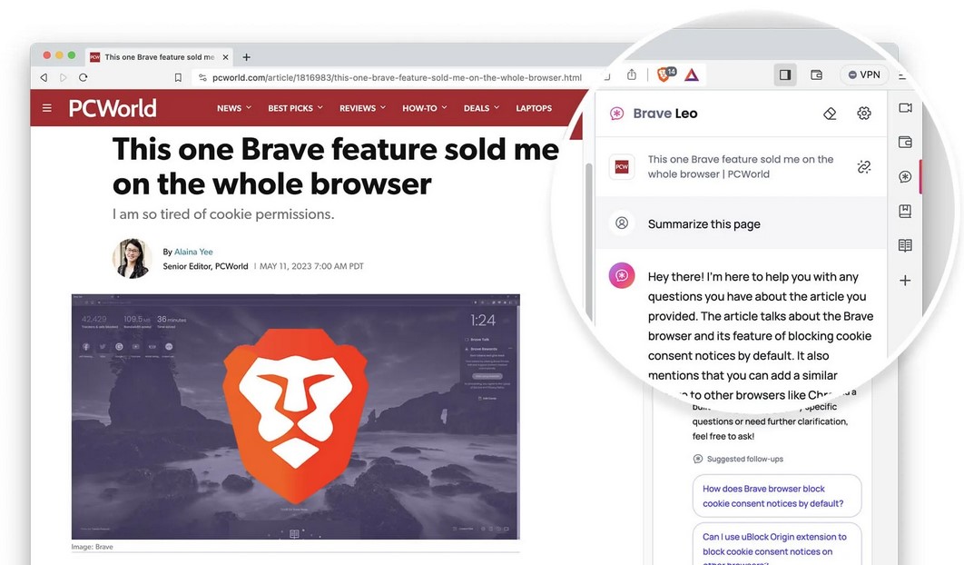 Brave има чатбот с акцент върху защитата на личните данни