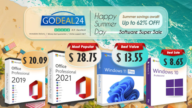 Лятна разпродажба на софтуер: Windows и Office на ТОП цени от Godeal24!