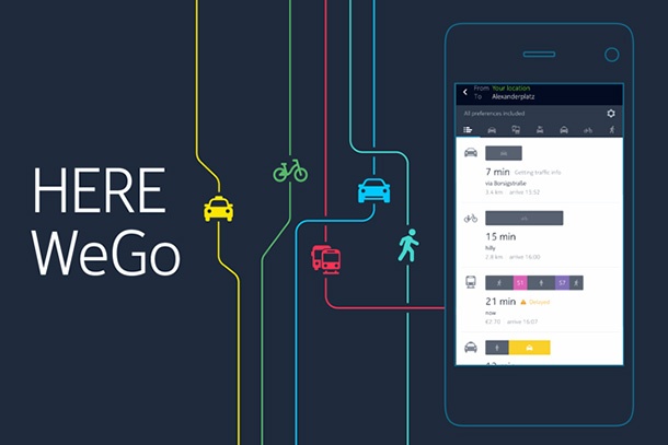 Новото име на HERE Maps е HERE WeGo