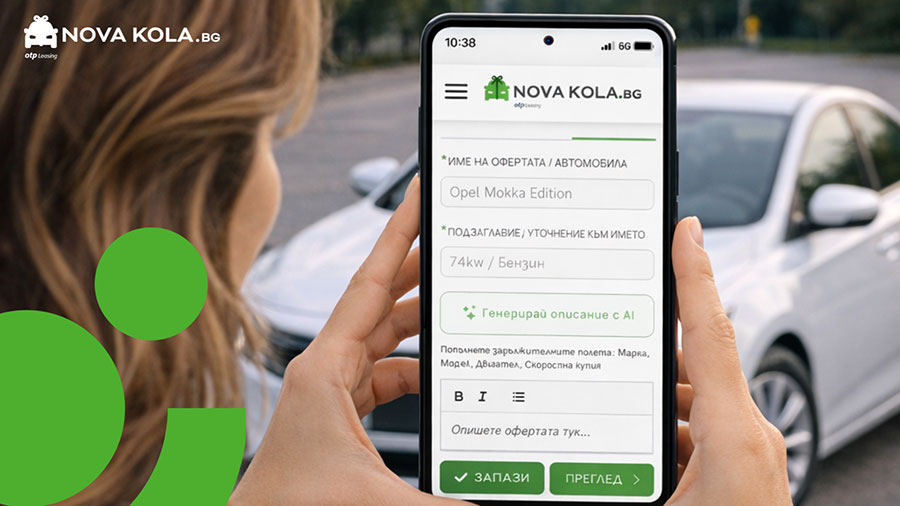 AI асистент пише обяви за автомобили за под 2 минути