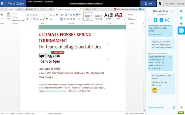 Онлайн версиите на Office и Outlook ще интегрират Skype през ноември