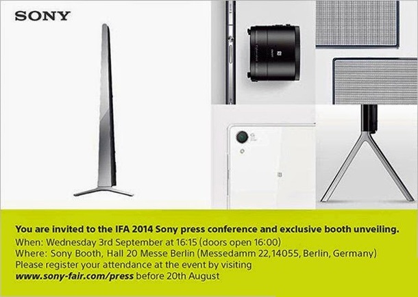 Поканата на пресконференцията на Sony на IFA подсказва за нов смартфон