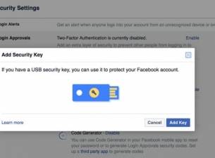 Вече може да защитите Facebook профила си чрез USB ключове