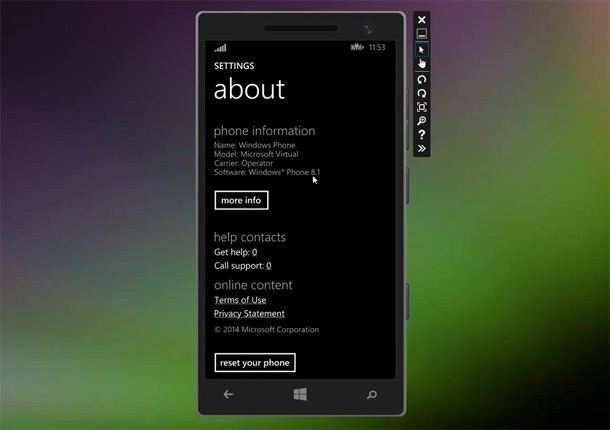 Видео на емулатора за Windows Phone 8.1