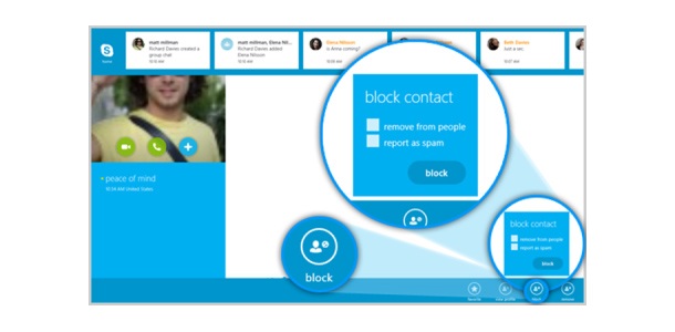 Skype за Windows 8 вече позволява блокирането на контакти