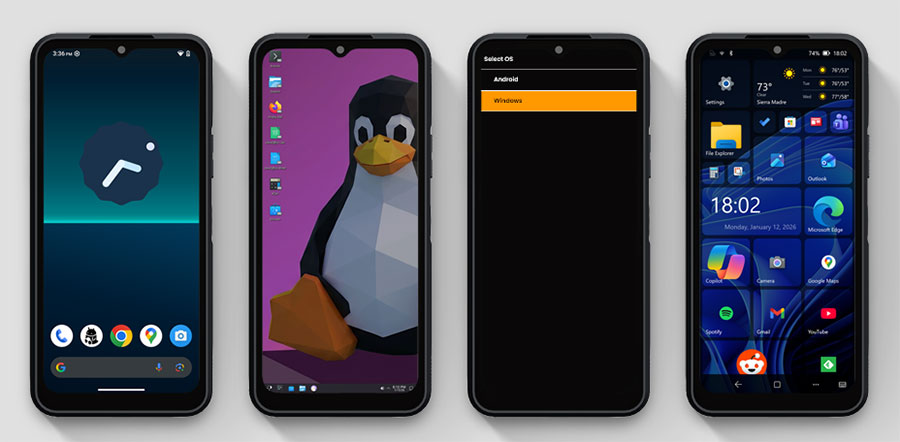 Този достъпен смартфон работи с Windows, Android и Linux