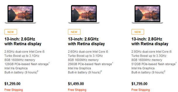 Apple освежи лаптопите MacBook Pro с Retina дисплей и намали цените им