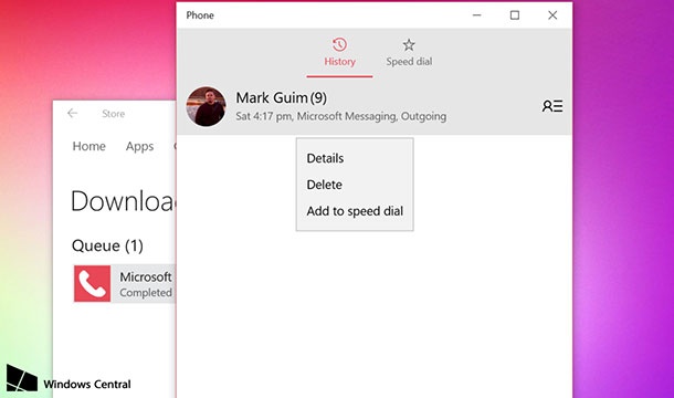 Изтекла тестова версия на Windows 10 включва телефонно приложение