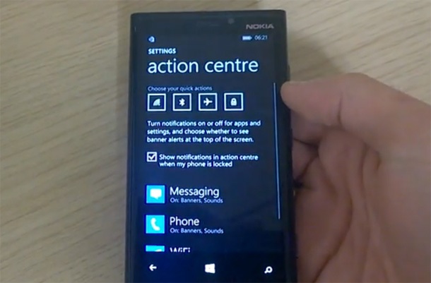 Центърът за нотификации на Windows Phone 8.1 във видео