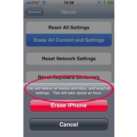Новия софтуер за iPhone с опция за изтриване на потребителските данни