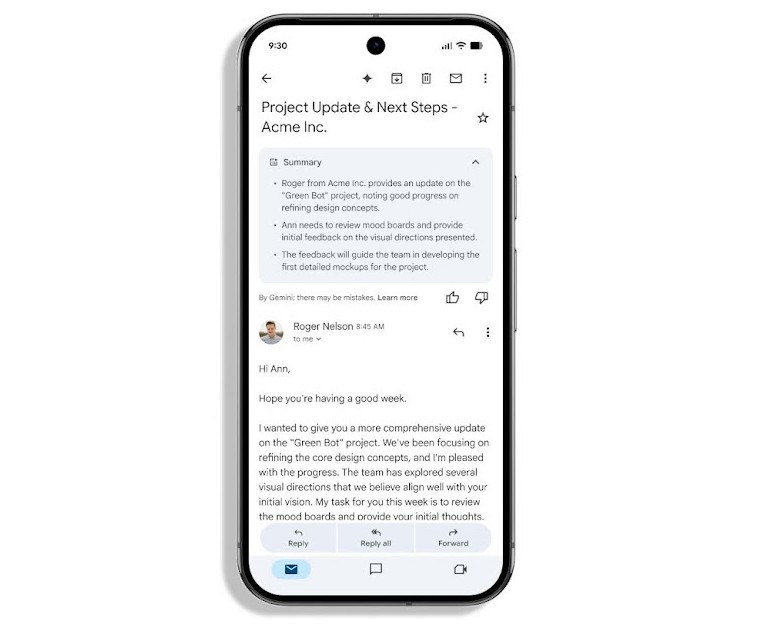 Gemini ще резюмира мейли в Gmail автоматично