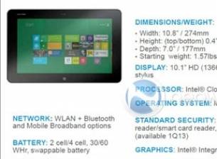 Детайли за два таблета с Windows 8  от Dell