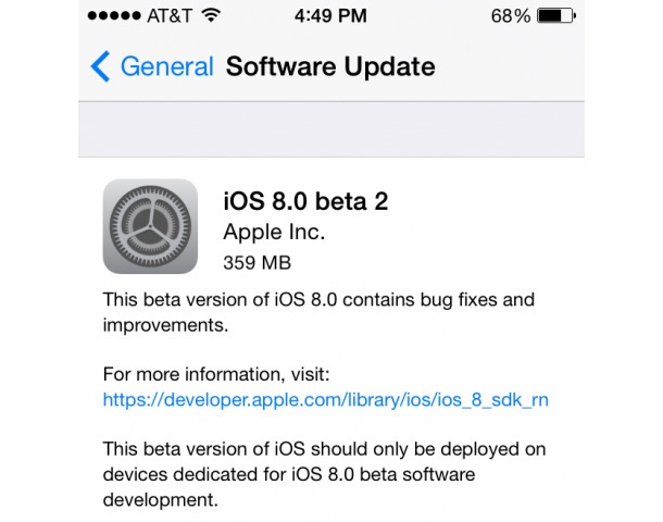 Излезе втората бета на iOS 8