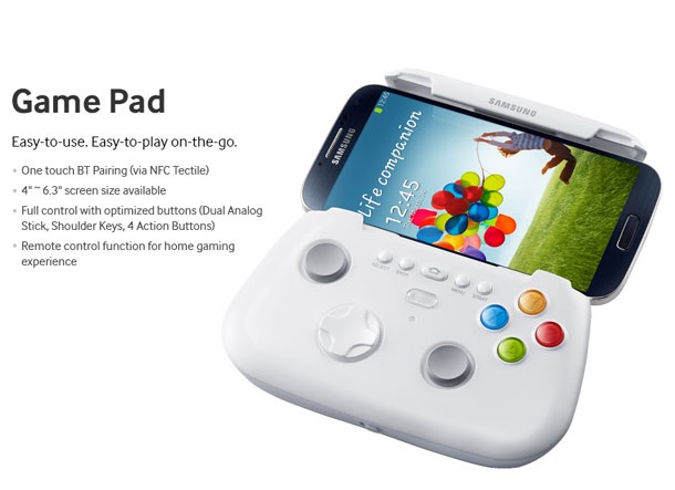 Геймпадът за Samsung Galaxy S 4 поддържа устройства с екран до 6,3