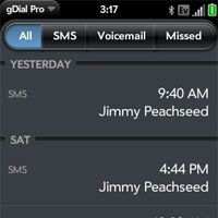 webOS с приложение за достъп до Google Voice