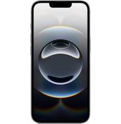 iPhone 16E, изглед отпред – Дисплей на iPhone 16E с футуристичен тапет, минимални рамки и характерен ноч.