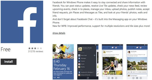 Facebook 5.0 за Windows Phone 8 вече е готов