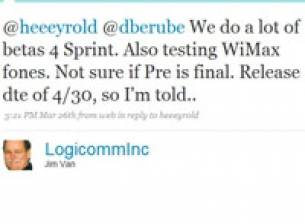 Премиерата на Palm Pre ще е на 30 април?