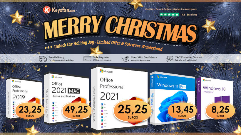 Коледна разпродажба на софтуер – доживотен MS Office 2021 Pro само за 25.25$!