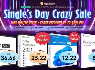 Голяма разпродажба на софтуер за 11.11! Windows само за 8.44$ и още много оферти