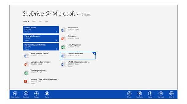 SkyDrive Pro приложения за Windows 8 и iOS