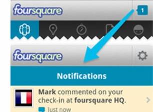 Foursquare добави известия към приложението си за Android