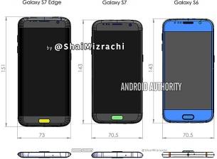 Диаграма разкрива размерите на Samsung Galaxy S7 и S7 Edge