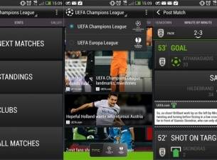 Приложението HTC Footballfeed дава информация за Шампионската лига и Лига Европа