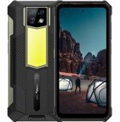 Ulefone Armor 24 – преден и заден изглед с мощна LED светлина и изображение от нощен лагер на дисплея.