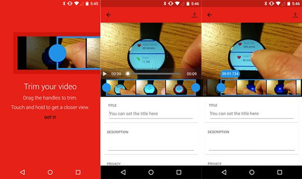 YouTube за Android вече поддържа изрязване на клиповете преди публикуване