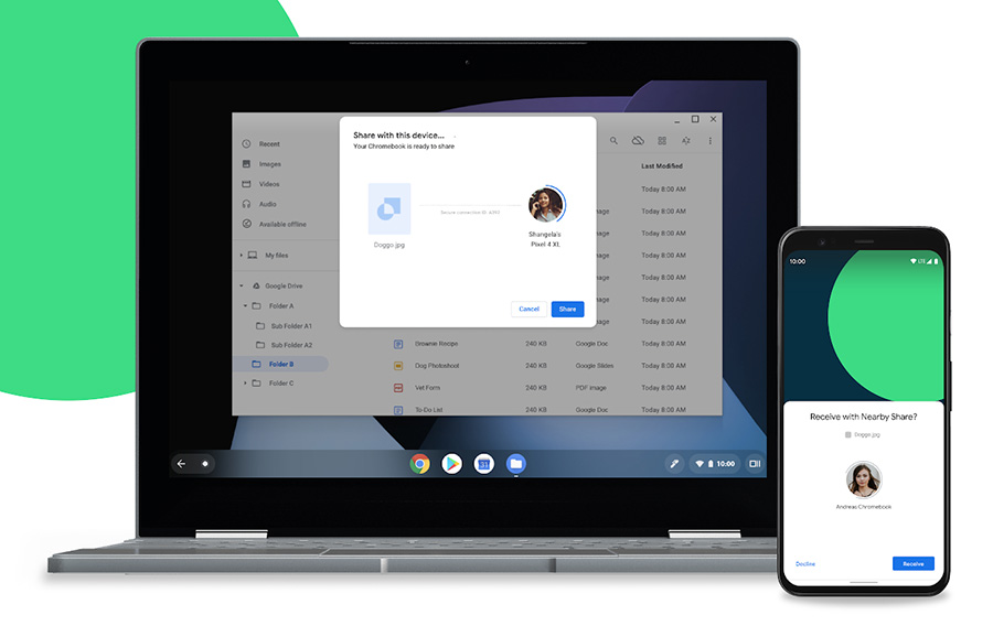 Опцията за споделяне Nearby Share се сдобива с полезна възможност