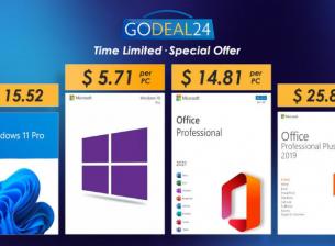 Най-ниските цени за Windows и Office в Godeal24. Цените на Windows започват от 6.22$ и са в ограничени количества.
