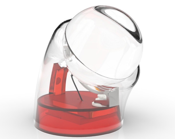 Това зарядно използва сфера, за да фокусира слънчевите лъчи