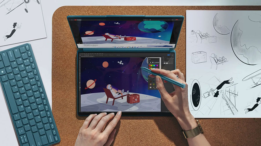 Lenovo Yoga Book 9i предлага два OLED дисплея и много опции за употреба