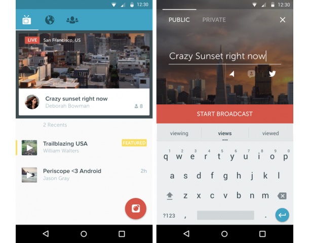Приложението за стрийминг на видео в реално време Periscope вече и за Android