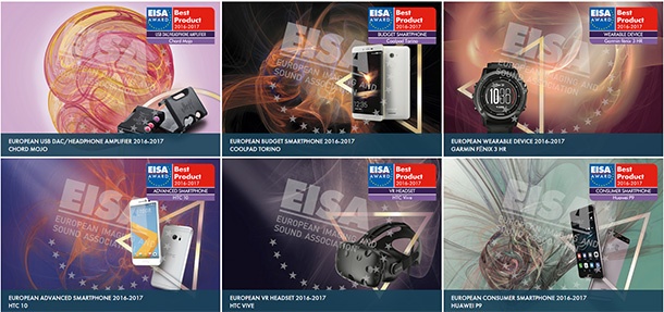 Смартфони на Coolpad, HTC, Samsung, Huawei и LG с награди от EISA