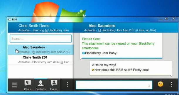 BlackBerry демонстрира версия на BlackBerry Messenger за Windows