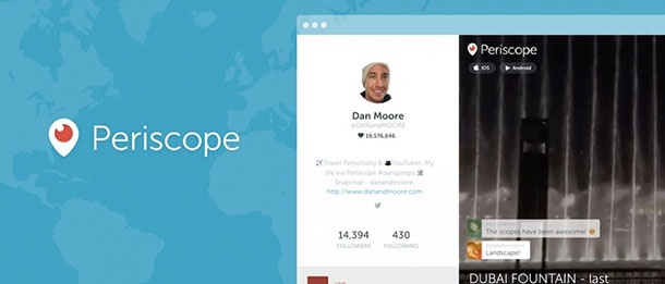 Periscope добавя уеб профили за потребителите
