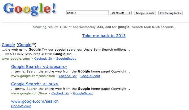 Google на 15 години