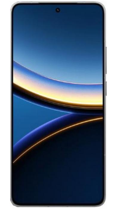 Преден изглед на POCO F7 Pro с цял екран и тънки рамки.