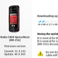 Ъпдейт за Nokia 5800 XpressMusic добавя кинетично превъртане и нов основен екран