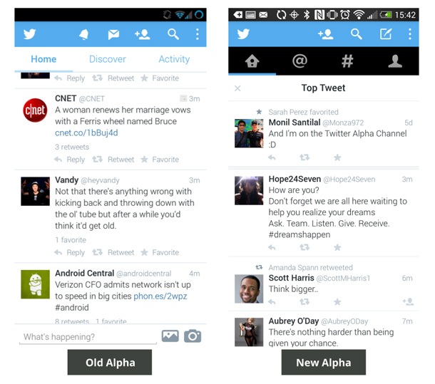 Twitter се отказа от новия дизайн на приложението за Android